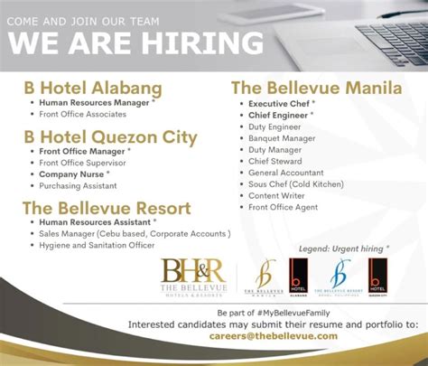 Careers at The Bellevue Hotels and Resorts.